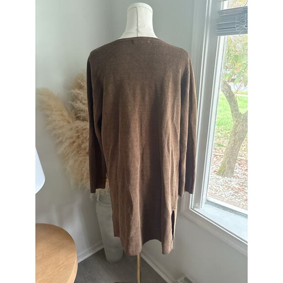 J. Crew Juliette Linen Duster Cardigan Sweater Size XS Tan Longline - Picture 7 of 10